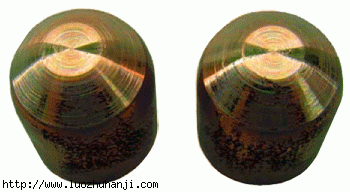 修磨后的電極帽